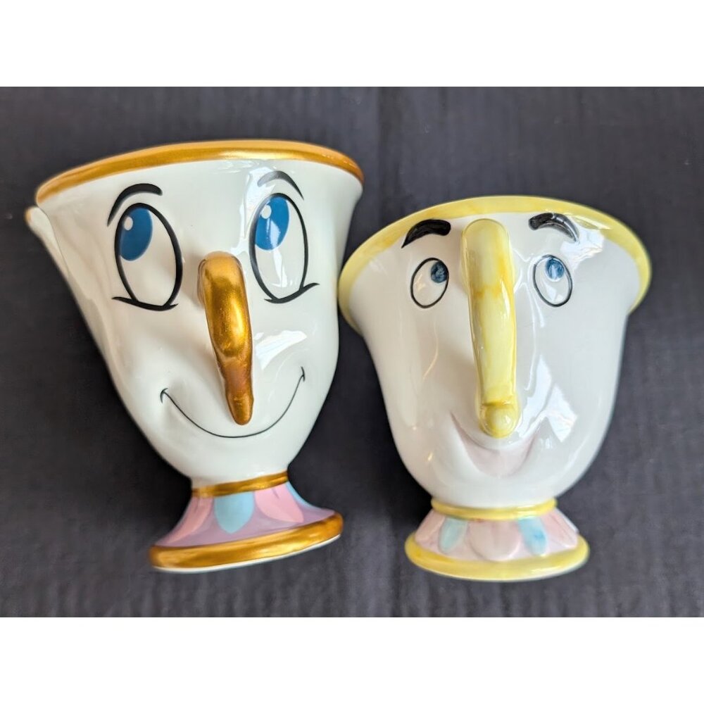 Lot of 2 Disney Beauty & the Beast Chip Sculpted Mug & Coin bank